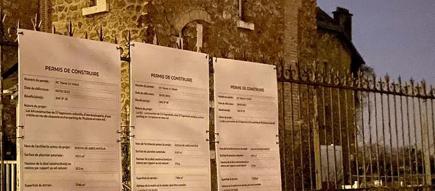 panneaux d'affichage de permis de construire